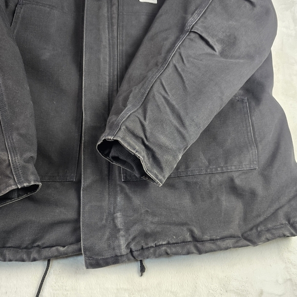 Vintage Carhartt Chore Jacket CO3 BLK Snap Hood USA Men’s Size 54 Tall - Picture 4 of 12